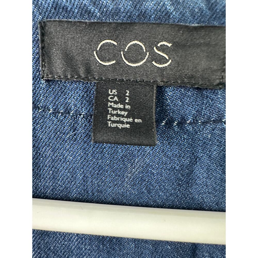 COS A-Line Denim Dress - Blue Chambray - 3/4 Sleeve - Size 2 - Picture 5 of 7